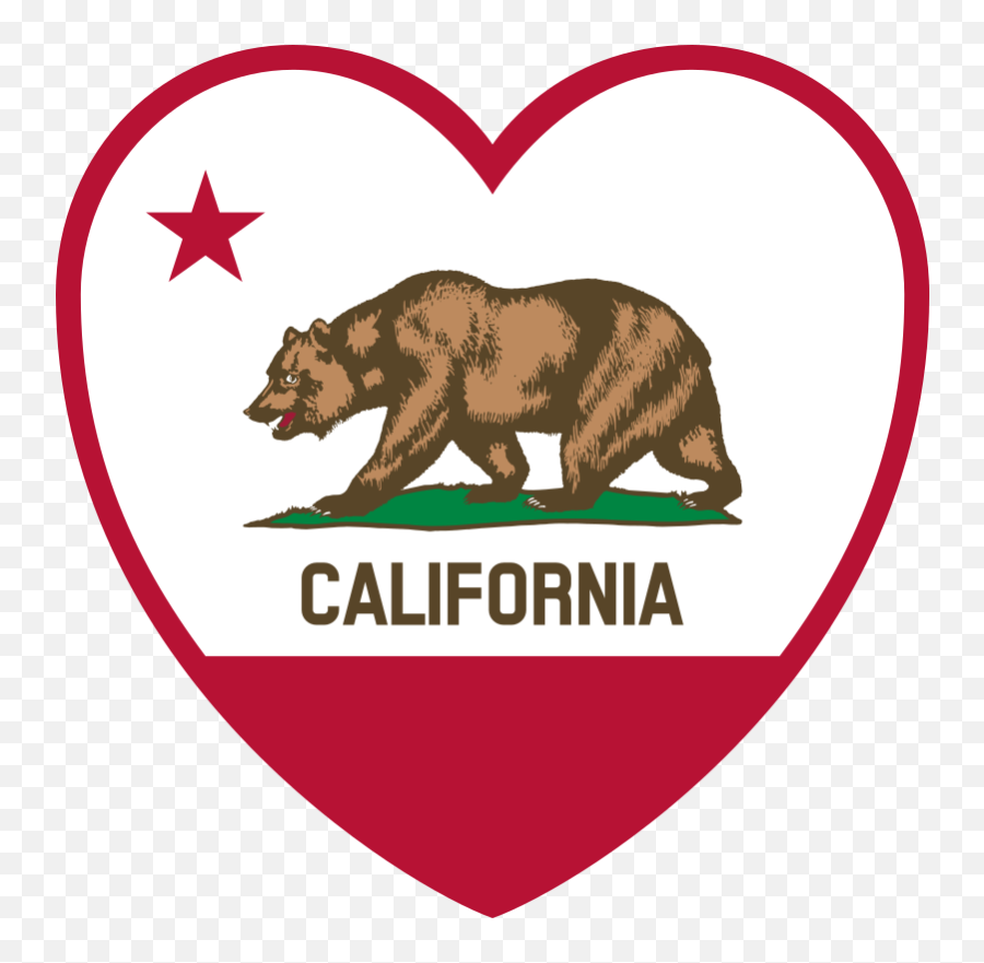 California Flag Heart By Devincook This - New California Republic Flag Emoji,California Flag Emoji