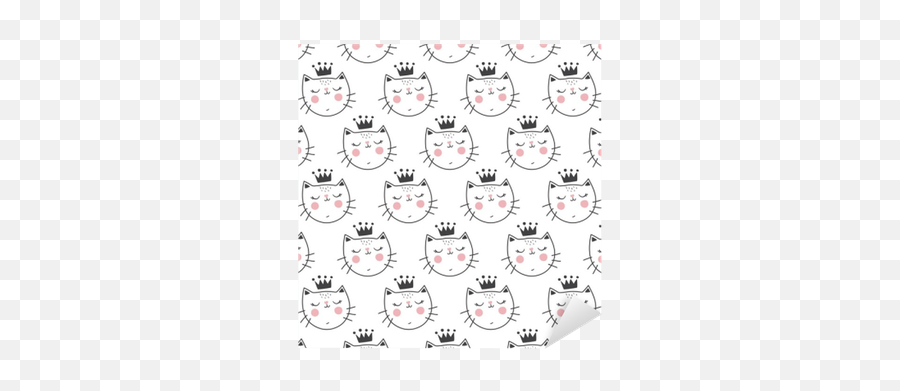Cute Cat Pattern Sticker U2022 Pixers - We Live To Change Happy Emoji,Cat Print Emoticon