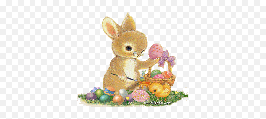 Easter Bunny Gifs - Coniglietto Disegni Di Pasqua Colorati Emoji,Hopping Rabbit Emoticon Gif