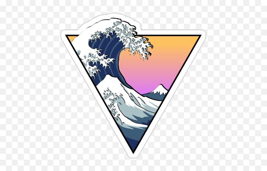 Waves Wave Sunset Sunrise Sticker By S T I T C H - Aesthetic The Great Wave Emoji,Sunset Emoji