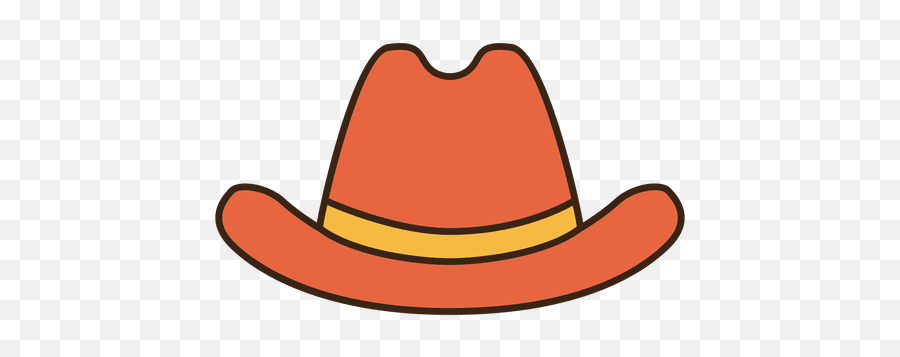 Sombrero Vaquero Stroke Naranja - Orange Cowboy Hat Clipart Emoji,Emojis Vaqueros