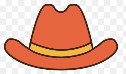 Sombrero Vaquero Stroke Naranja - Orange Cowboy Hat Clipart Emoji,Emojis Vaqueros