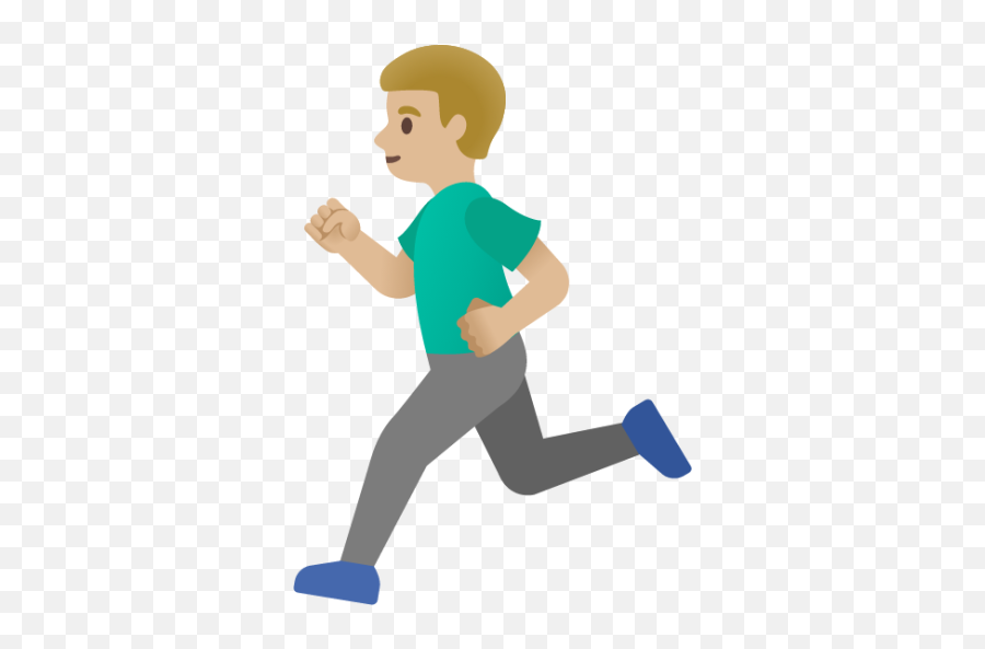 Medium - Man Running Emoji,Light Teal Emojis