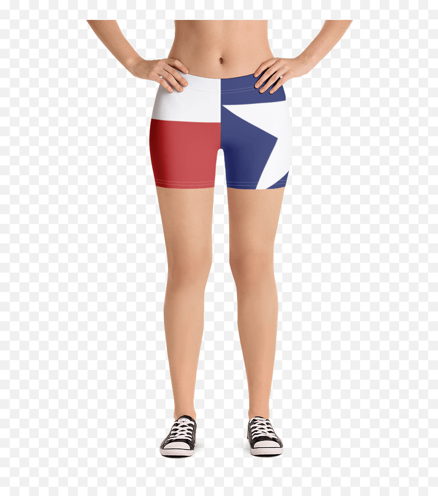 Texas Flag Spandex Shorts - Leggins Swimming Pool Emoji,Hes My Bae Shes My Bae Emoji Shorts