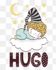 Customizable Sleeping Child Illustration Decal - Happy Emoji,Ice Cream Sun Cloud Emoji