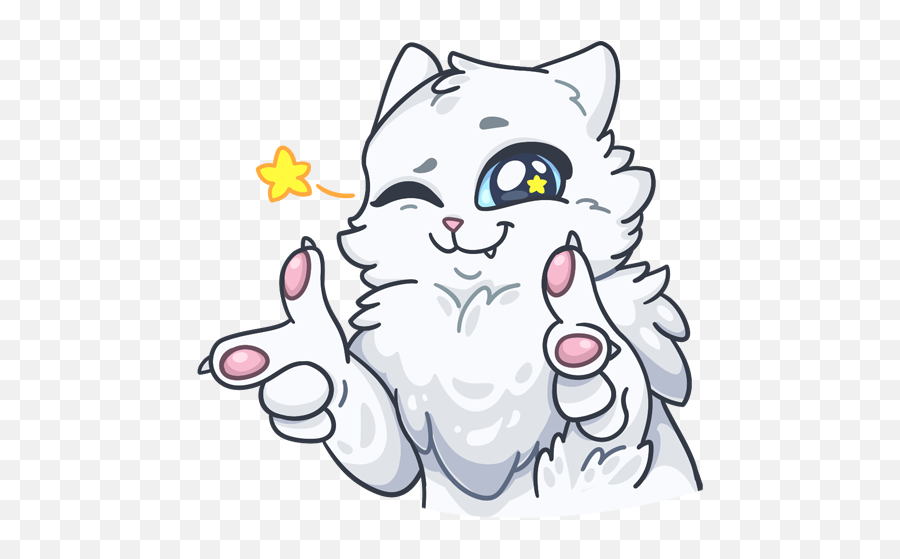 Snowball Cat Stickers By Hira Akram Emoji,Thumb Pinky Emoji