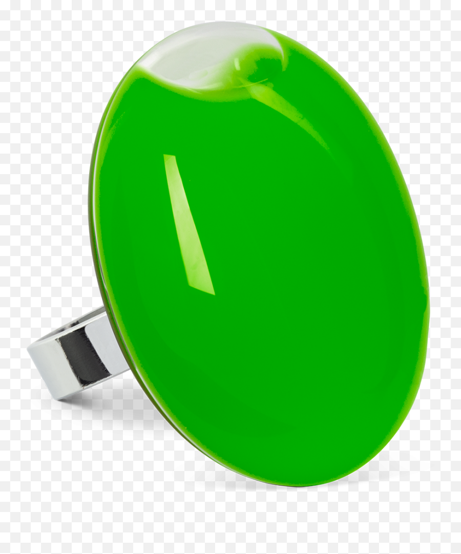 Glass Ring - Galet Giga Milk Dark Green Pylones Emoji,Plate And Utencils Emoji