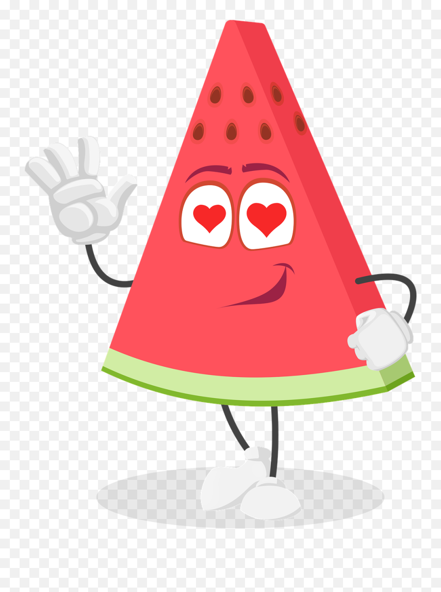 Watermelon Fruit Cartoon - Free Vector Graphic On Pixabay Emoji,A Triangle Emoji