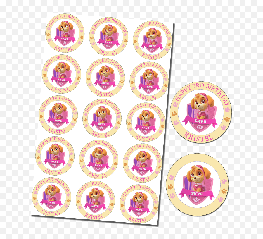 Paw Patrol Skye 15x 2u2033 Or 30x 15u2033 Cupcakes U2013 Can Be Personalised - Frango Chic Emoji,Paw Patrol Emoji