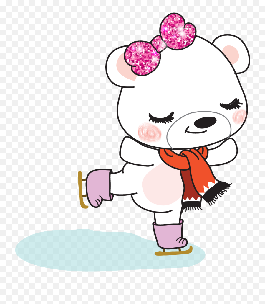 Boo Bear Ice Skate - Cartoon Clipart Full Size Clipart Dot Emoji,Skate Emoji