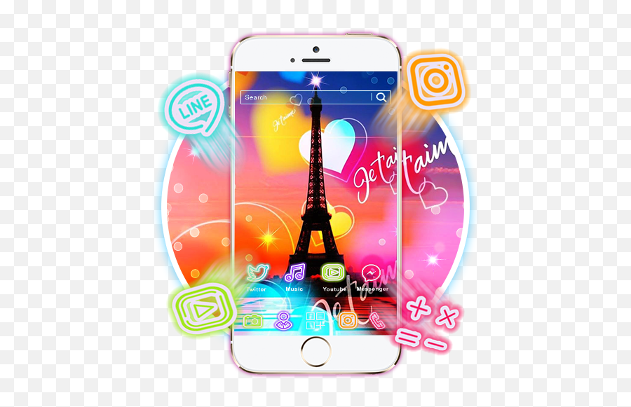 Neon Eiffel Tower Themes U0026 Live Wallpapers - U200c Smartphone Emoji,Is There An Eiffel Tower Emoji