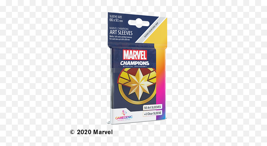 Captain Marvel Art Sleeves - Gamegenic Marvel Champions Art Sleeves Marvel Orange Emoji,Captian Marvel No Emotions