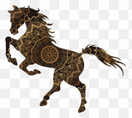 Mandala Style Horse Farm Animal Sticker - Dibujos Mandala De Caballo Emoji,Emojis De Caballos