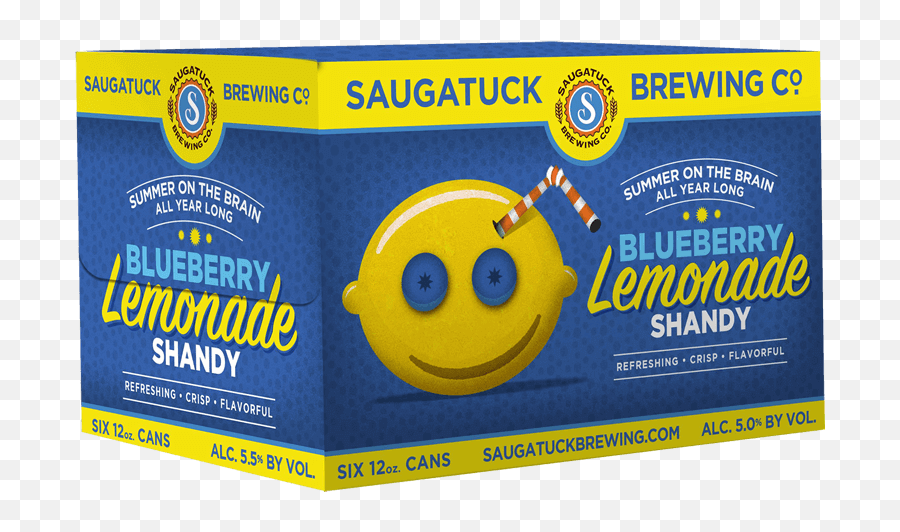 Saugatuck Blueberry Lemonade Shandy 6 - Pack Happy Emoji,Beer Bottle Emoticon