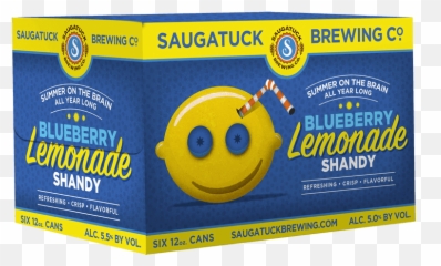 Saugatuck Blueberry Lemonade Shandy 6 - Pack Happy Emoji,Beer Bottle Emoticon