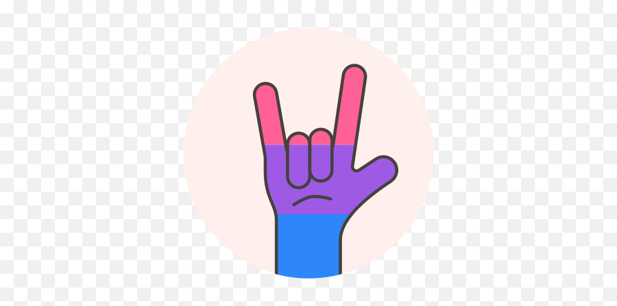 Ícone Bissexual Bandeira Mão Rock - Bisexual Profile Emoji,Mão Rock Emoticon