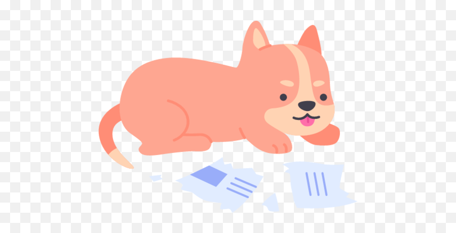Dog Newspaper Animal Dog Cartoon Cute - Animal Figure Emoji,Cartoon Dog Emotions Chart