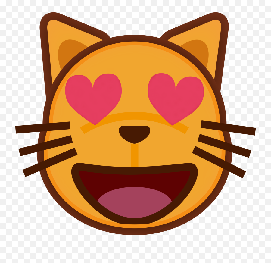 Heart Eye Cat Clipart - Cat Love Emoji Png,Heart Eyes Emoji