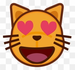 Heart Eye Cat Clipart - Cat Love Emoji Png,Heart Eyes Emoji