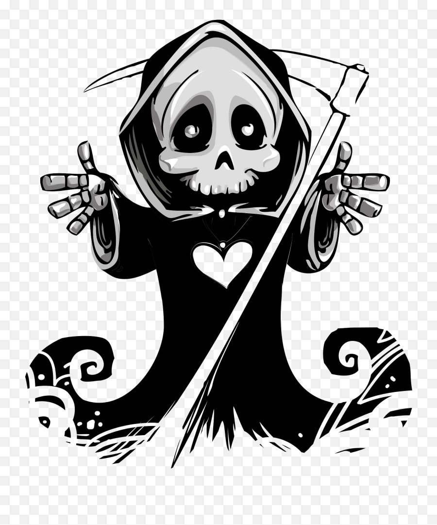 Death Clipart - Cute Grim Reaper Emoji,Mystery Skulls Emojis