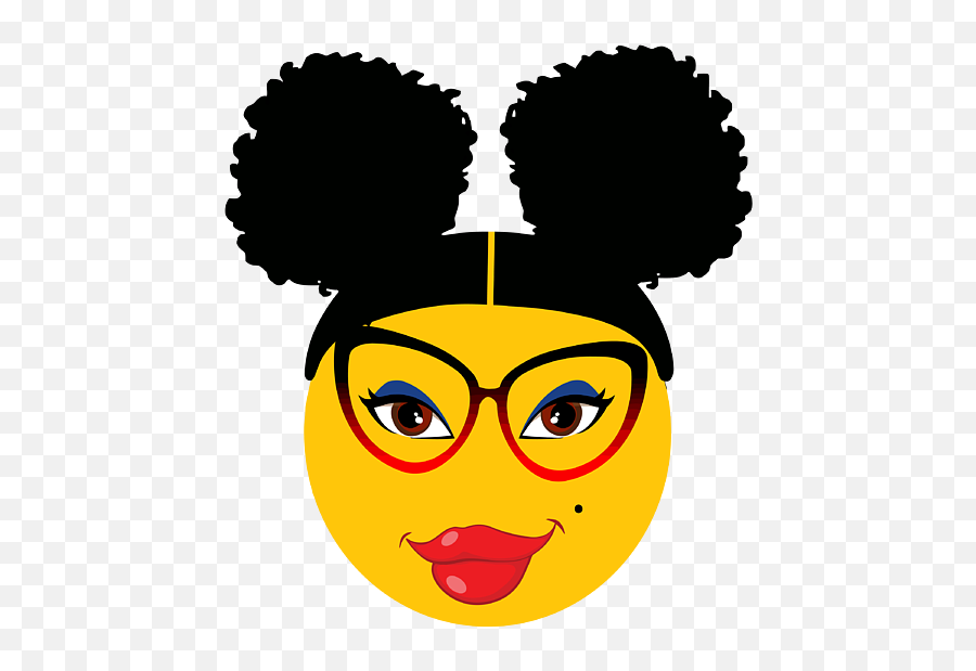 Nerd Emoji Girl With Hair Puffs And Glasses Graphic Design,Facebook Emoticons Nerd Face