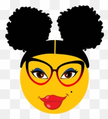 Nerd Emoji Girl With Hair Puffs And Glasses Graphic Design,Facebook Emoticons Nerd Face