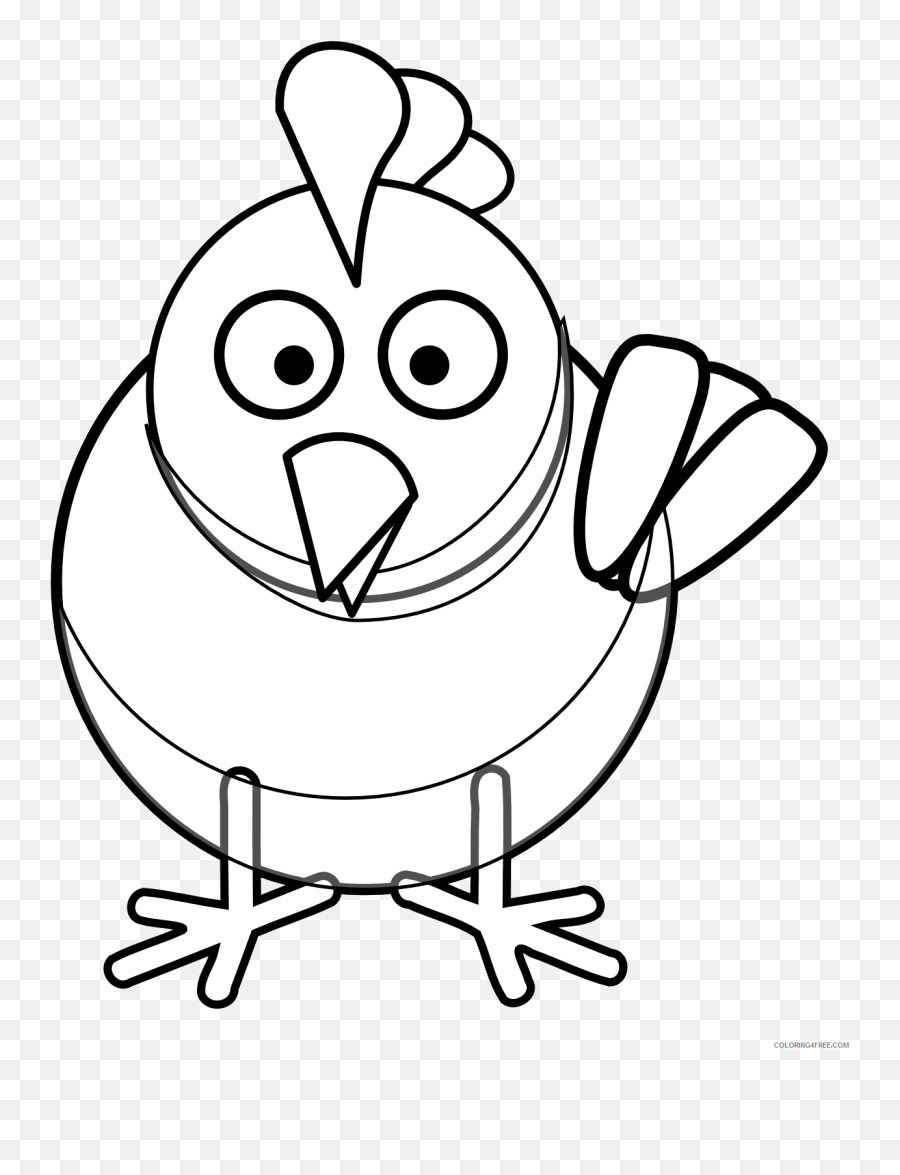 Black And White Chicken Coloring Pages Chicken Egg Bfree - Coloring Book Emoji,Hatchimal Emotions