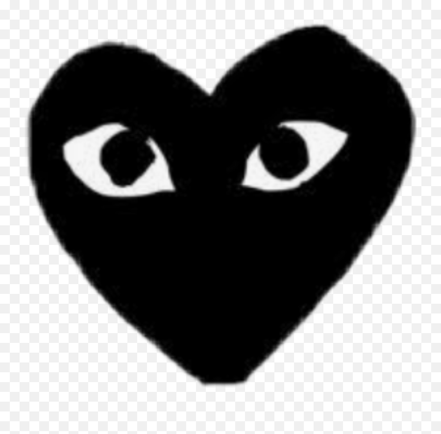 Heart Eyes Black Love Emot Kawaii Cute Aesthetic Tumblr - Black Cdg Play Heart Emoji,Black Love Heart Emoji