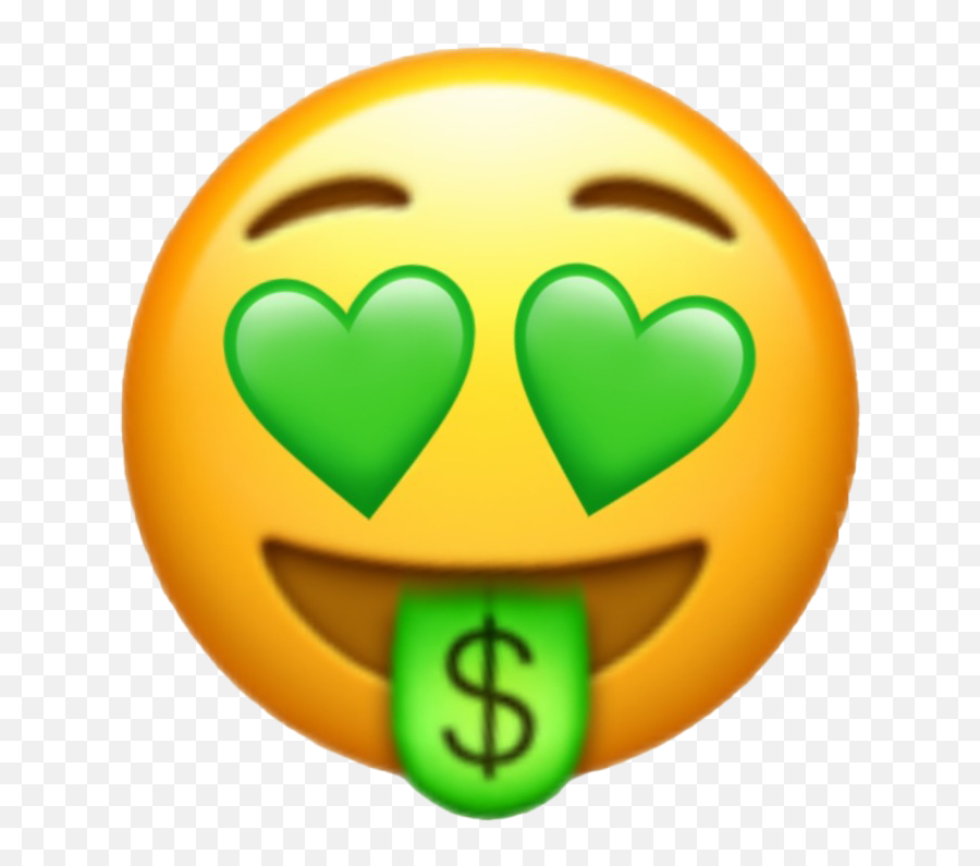 Download Iphone Heart Eyes Emoji Png - Green Heart Eyes Emoji,Eyes Emoji