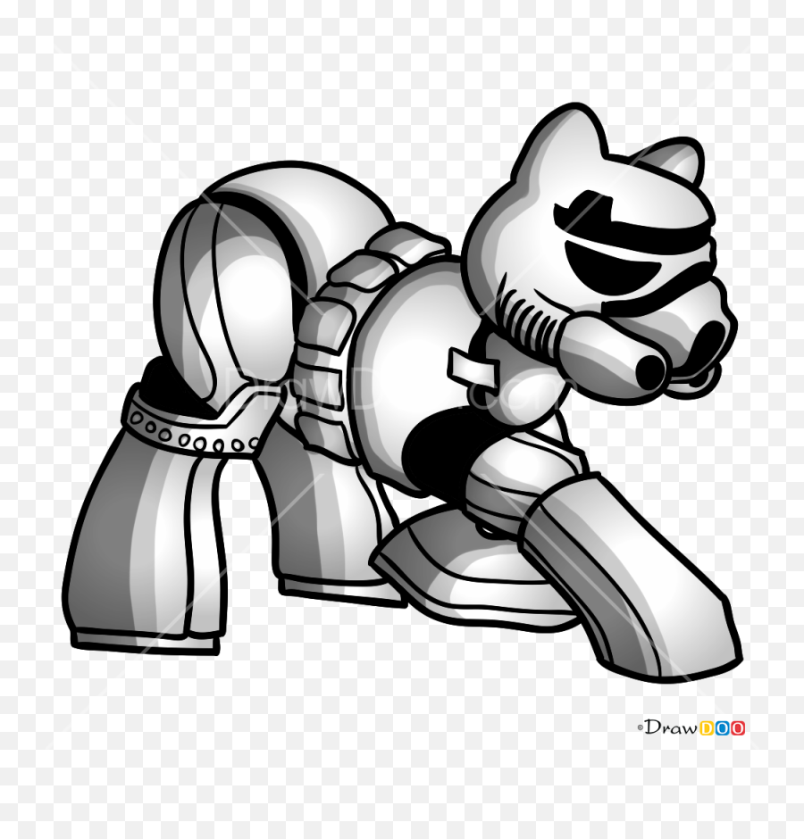 How To Draw Stormtrooper My Star Wars Pony - Stormtrooper Step By Step Draw Easy Emoji,Storm Trooper Emoji