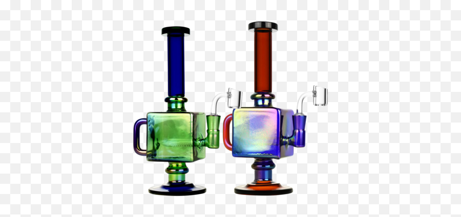 Iridescent Teapot Cube Inline Rig - Teapot Dab Rig Emoji,Teapot Emoji