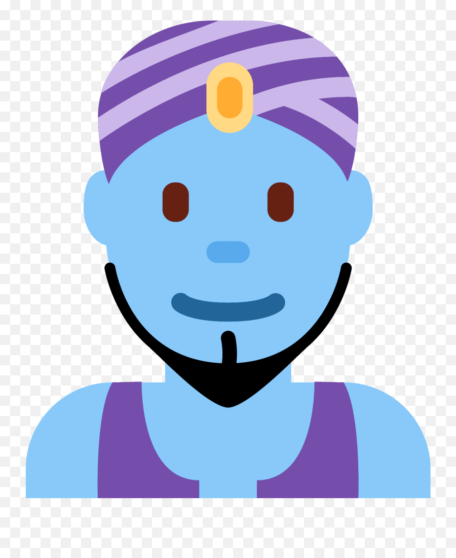 Man Genie Emoji Clipart - Genie Emoji,Aladdin Emoji