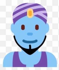 Man Genie Emoji Clipart - Genie Emoji,Aladdin Emoji