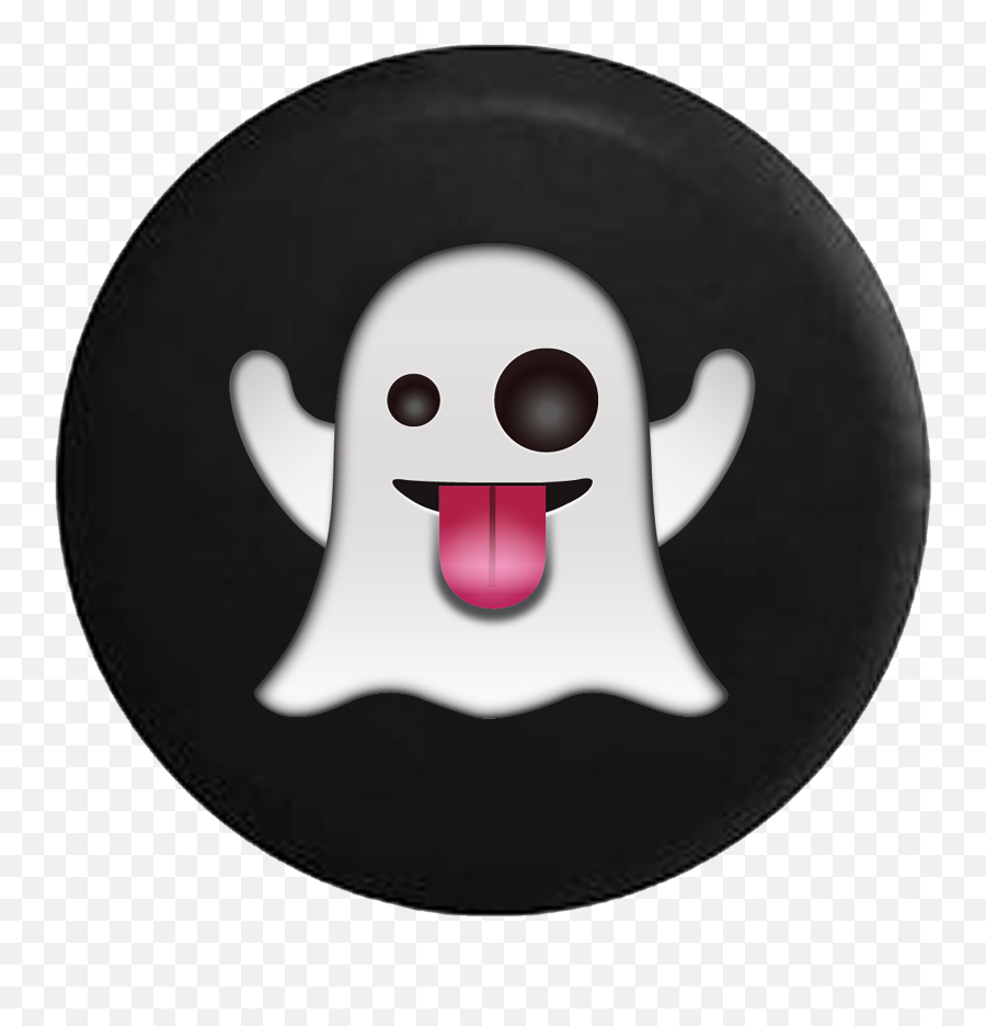 Spare Tire Cover Ghost Text Emoji Tongue Out Jk Accessories Ebay - Ghost,Tongue Out Emoji