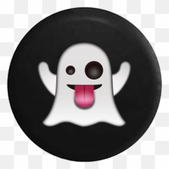 Spare Tire Cover Ghost Text Emoji Tongue Out Jk Accessories Ebay - Ghost,Tongue Out Emoji