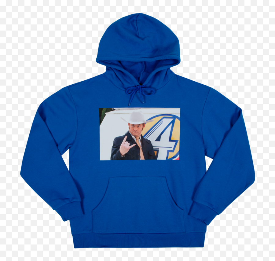 Ron Burgundy Champ Blue Hoodie - Hooded Emoji,Glass Of Emotion Anchorman