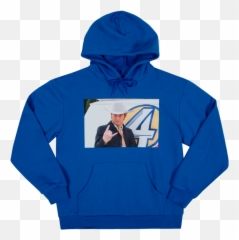 Ron Burgundy Champ Blue Hoodie - Hooded Emoji,Glass Of Emotion Anchorman
