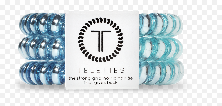 Teleties Small Hair Ties Blue Sapphire Emoji,Self Inking Emoji Stamp
