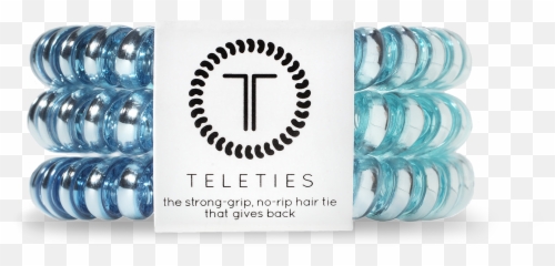 Teleties Small Hair Ties Blue Sapphire Emoji,Self Inking Emoji Stamp