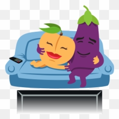 A Peach Life Emoji Inspired Stickers By Emojione By - Peach And Eggplant,Peach Emoji New