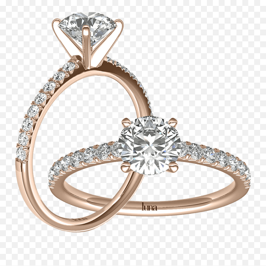 Singapore - Made Moissanite Engagement Rings Luna Emoji,Wedding Rings Emoji