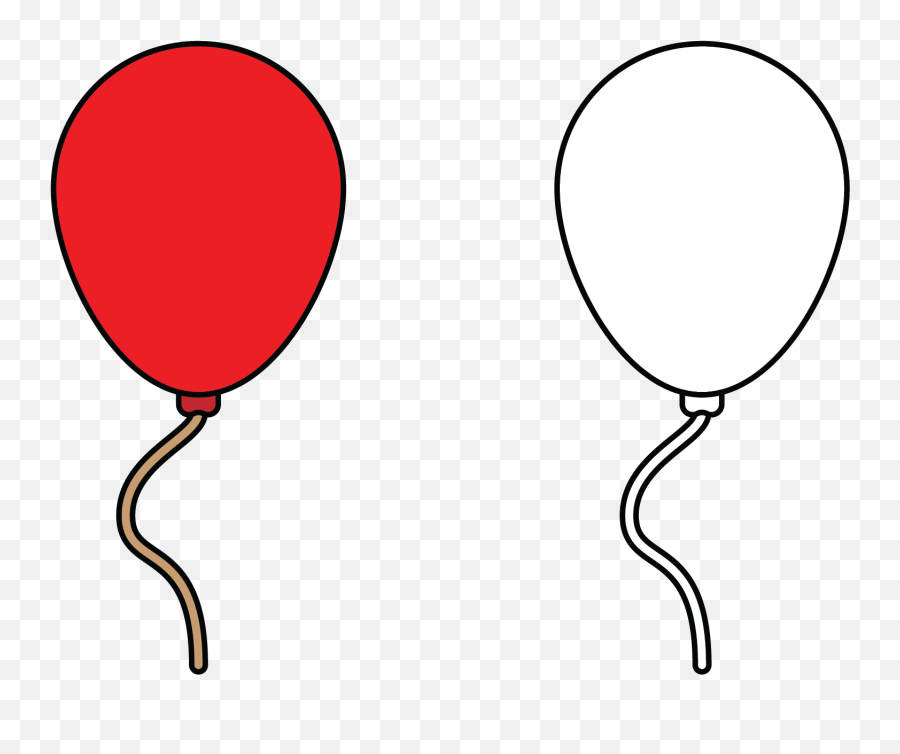 Coloring Balloon For Kids - 1 Balloon Png Coloring Emoji,Creative Texts With Emojis My Balloon