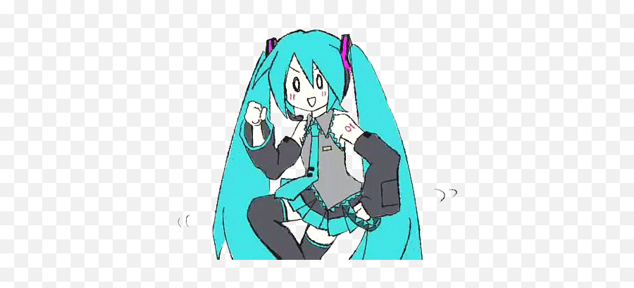 Hatsune Miku Stickers For Android Ios - Miku Hatsune Gif Dancing Emoji,Miku Emoji