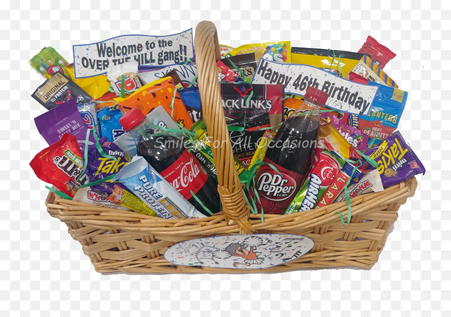 Candy Snack Gift Basket - Best Birthday Anniversary Gift Transparent Basket Of Candy Emoji,All Present Box Emojis