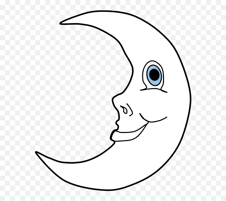 Smiling Moon Clipart - Line Art Png Download Full Size Smiling Moon Clipart Black And White Emoji,Dalek Emoticon