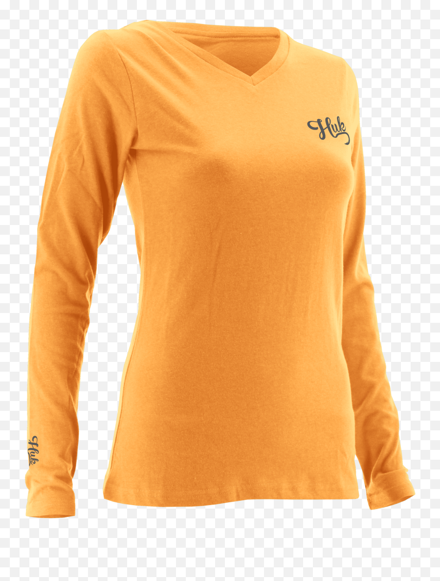Huk W Logo Long Sleeve Orange L - Long Sleeve Emoji,Biys Graphic Emoji Long Sleeves