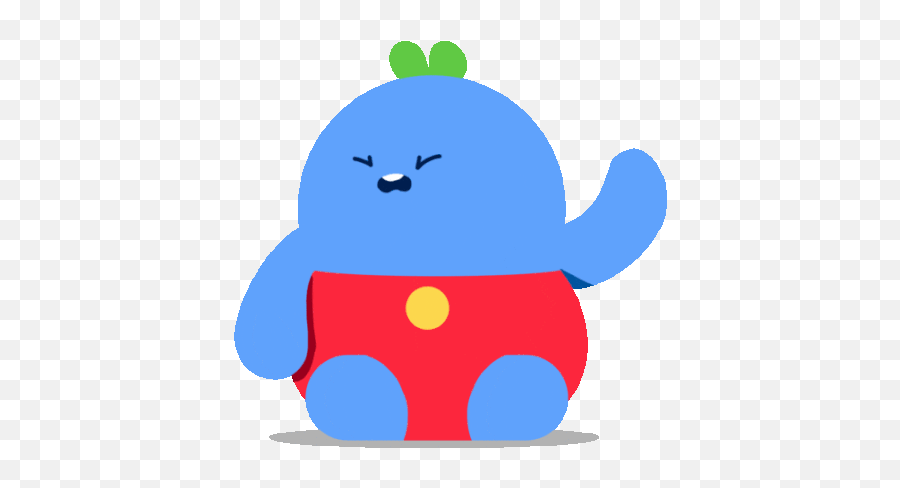Gogi Shrugs Its Shoulders Sticker - Gogi Red Pants Blue Dot Emoji,Shrugs Emojis