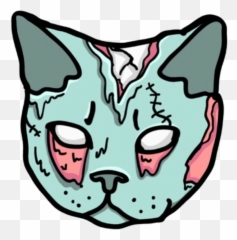 Sticker - Zombi Cat Face Icon Emoji,Crying Cat Art Render Tumblr Is That Your Emotion Or Your Art