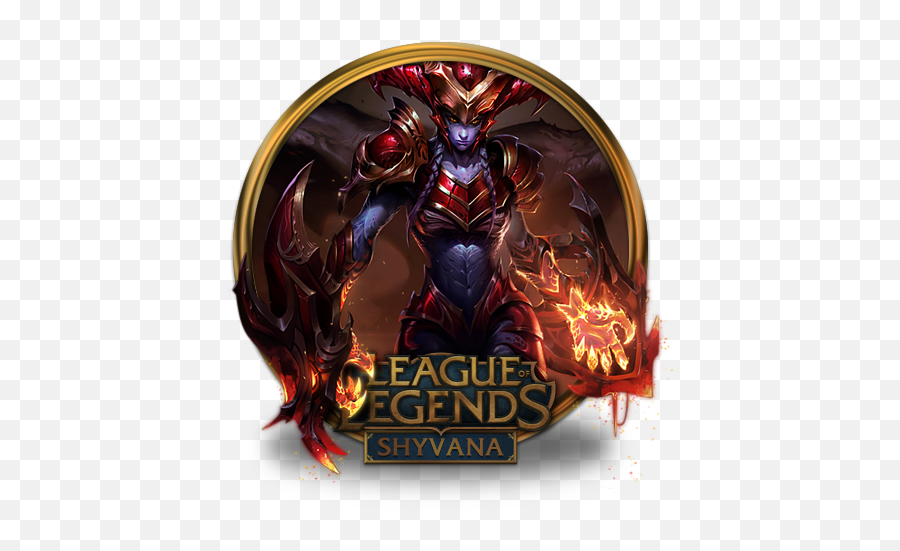 Shyvana Icon League Of Legends Gold Border Iconset Fazie69 Emoji,Pixel Art Shy Emoji