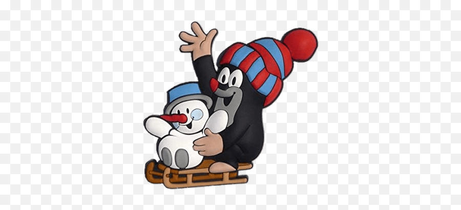 Little Mole On A Sleigh Transparent Png - Stickpng Emoji,Sledding Emoji